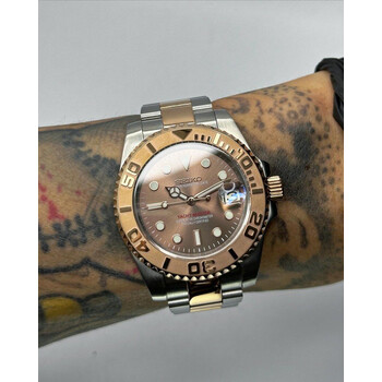 Custom Seiko Mod • 2-Tone Rose Gold Chocolate Yachtmaster • 40mm